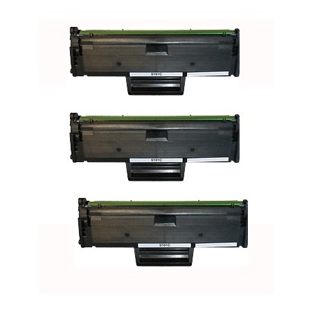 Toner équivalent à Samsung MLT-D101S Pack de 3 Noir