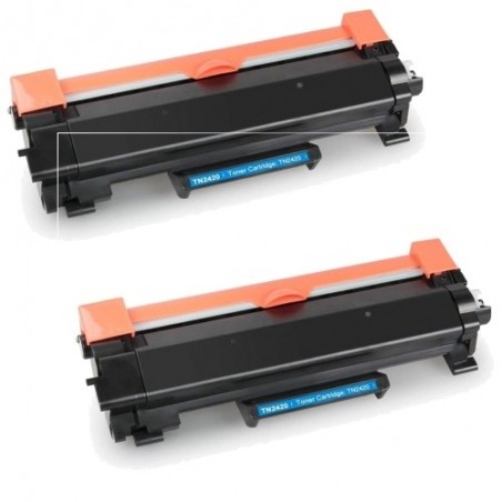 Pack de 2 toners Brother TN2420 compatible